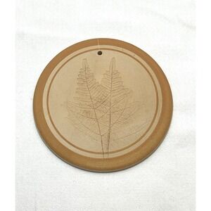 Blue Moon Pottery Stoneware Bread Bun Warmer Fern Leaf 5.5" D Handcrafted in USA